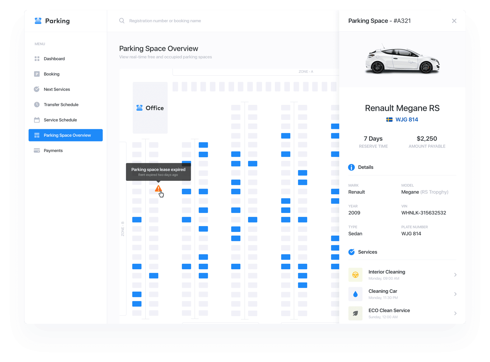 Smart Parking System Software - Admin Panel