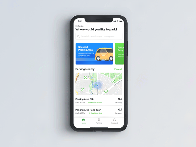 Smart Parking System Development - Driver Panel App
