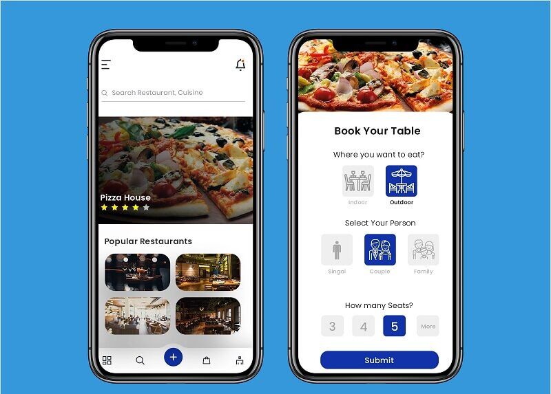 admin panel of Restaurant Reservation App
