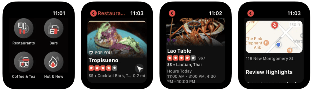 Yelp&nbsp;apple watch app