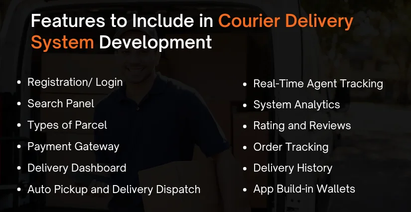 Courier Delivery App Development Features