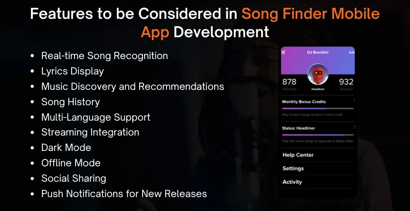 Song Finder Mobile App Development Features
