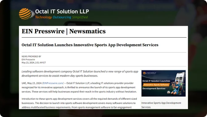 Octal IT Solution Launches Innovative Sports App Development Services
