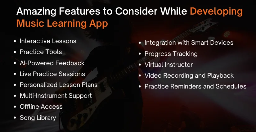 Music Learning App Development Features