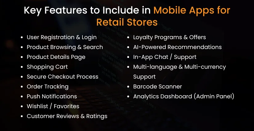 Key Features Mobile Apps for Retail Stores