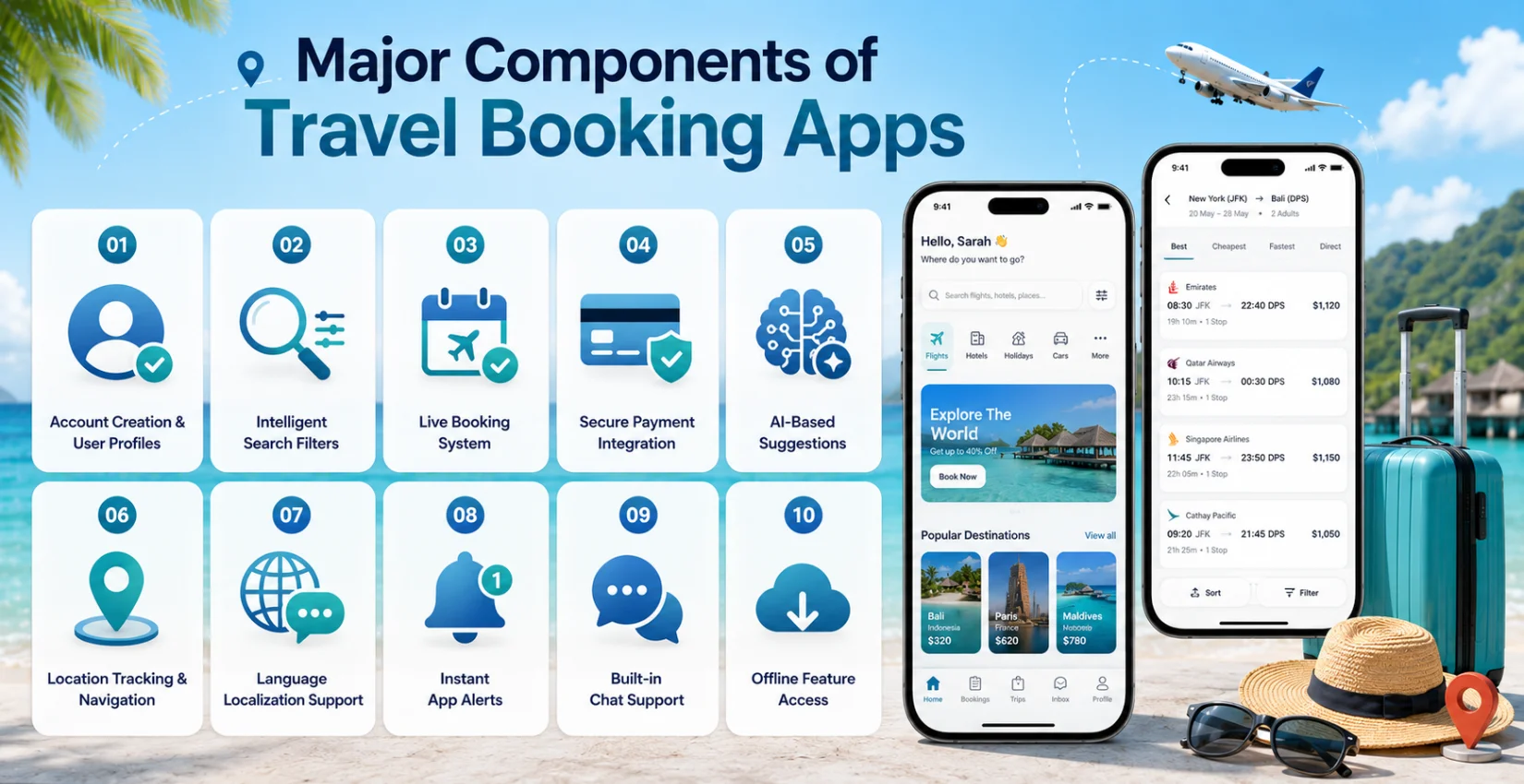 Travel Booking App development features