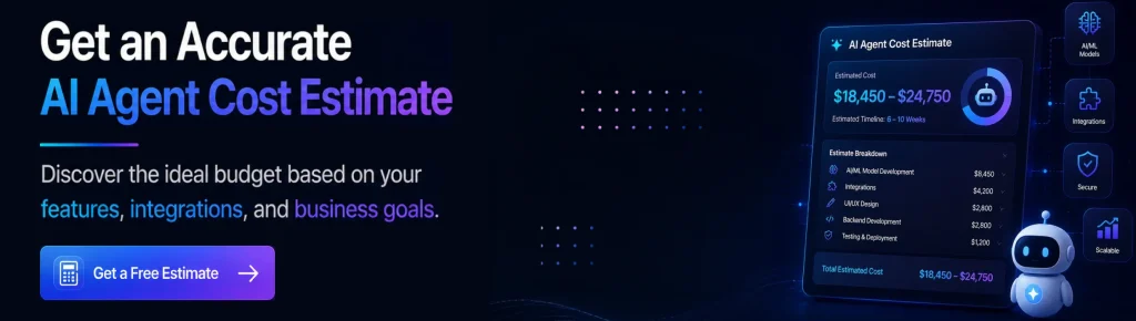 Get accurate AI agent development cost Get accurate AI agent development cost
